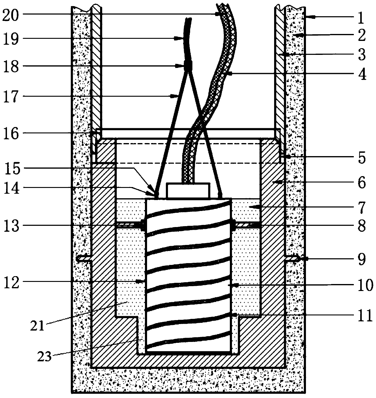 In-hole installation and recovery device for micro-seismic sensor on the basis of hot melt adhesive