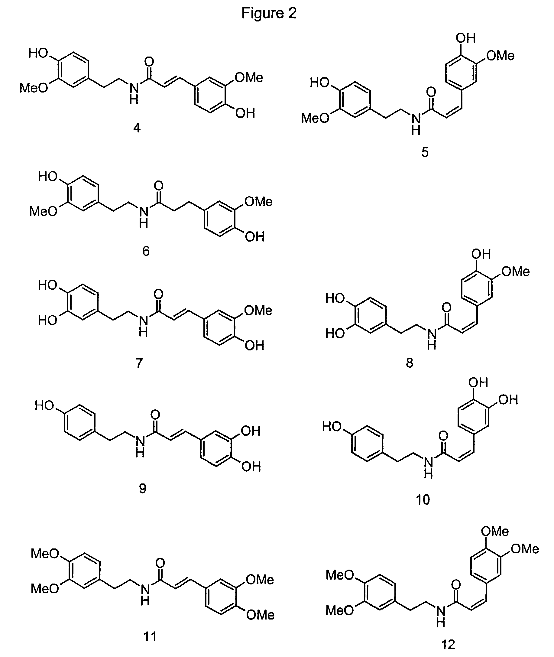 Use of ferulic acid amides as flavor compounds