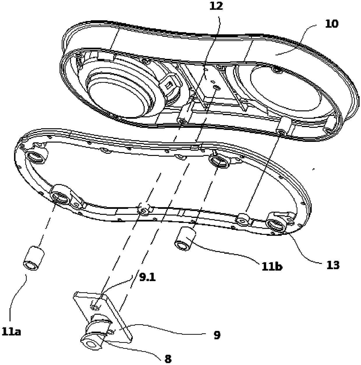 Audio set capable of realizing switching between high pitch and low pitch