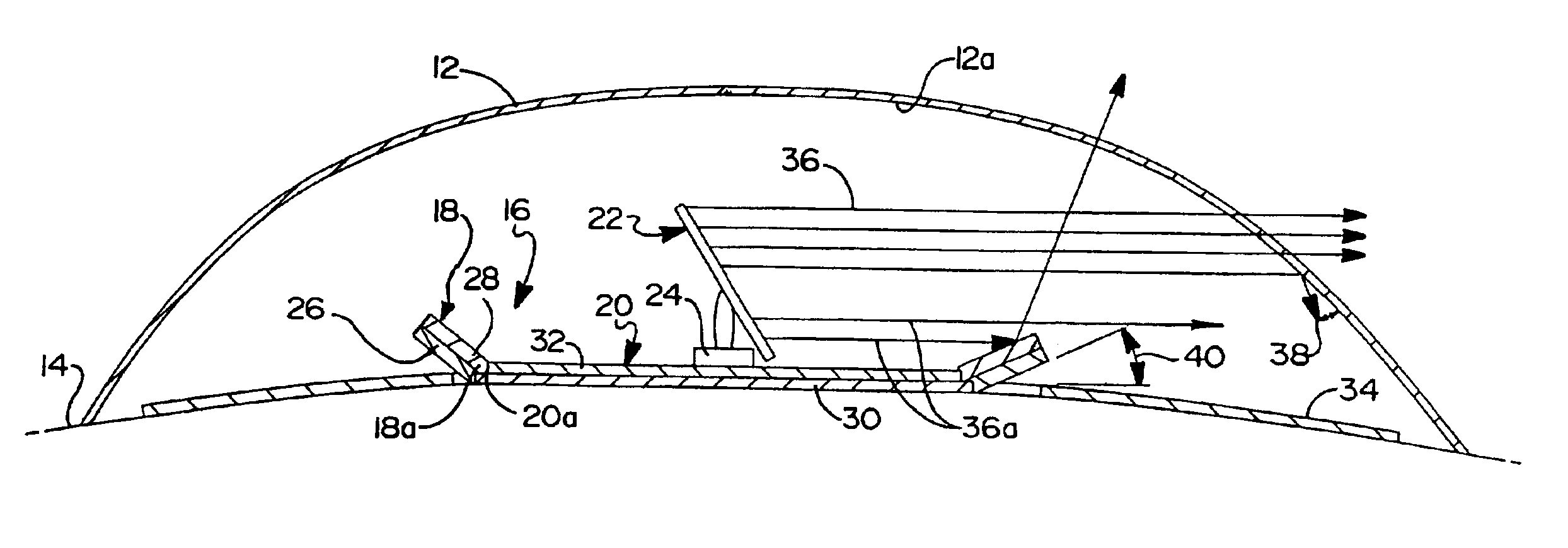 Attenuation apparatus for minimizing reflections of electromagnetic energy from an antenna disposed within a radome