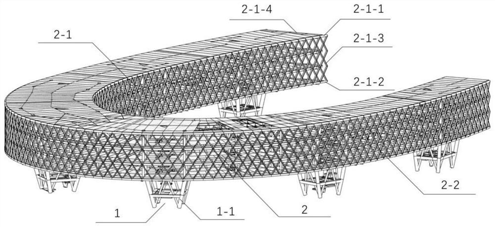 Construction method for goblet-shaped support super-long multi-layer horseshoe-shaped curved surface space steel structure