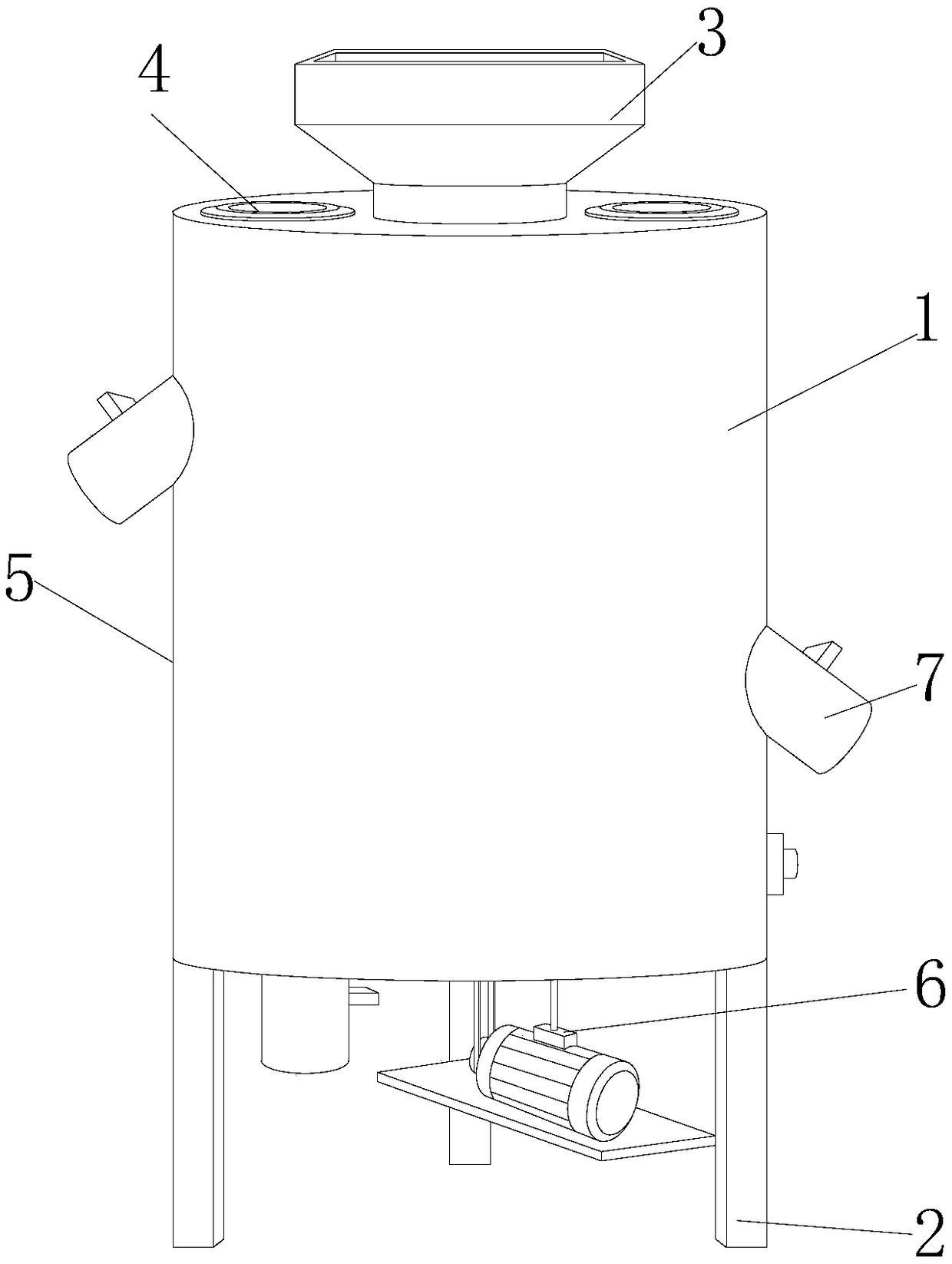 Tea leaf processing device utilizing centrifugal force for screening and discharging