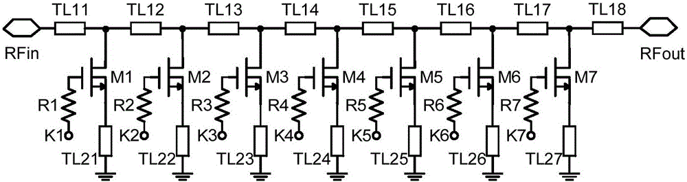 Semi-distributed passive variable attenuator