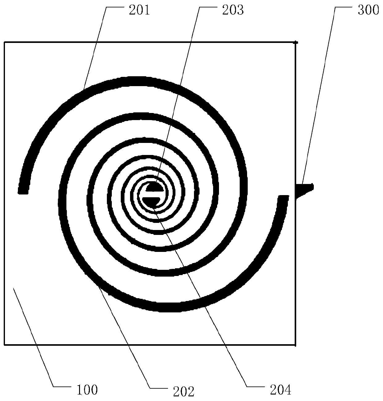 Circularly polarized antenna for product testing and testing system