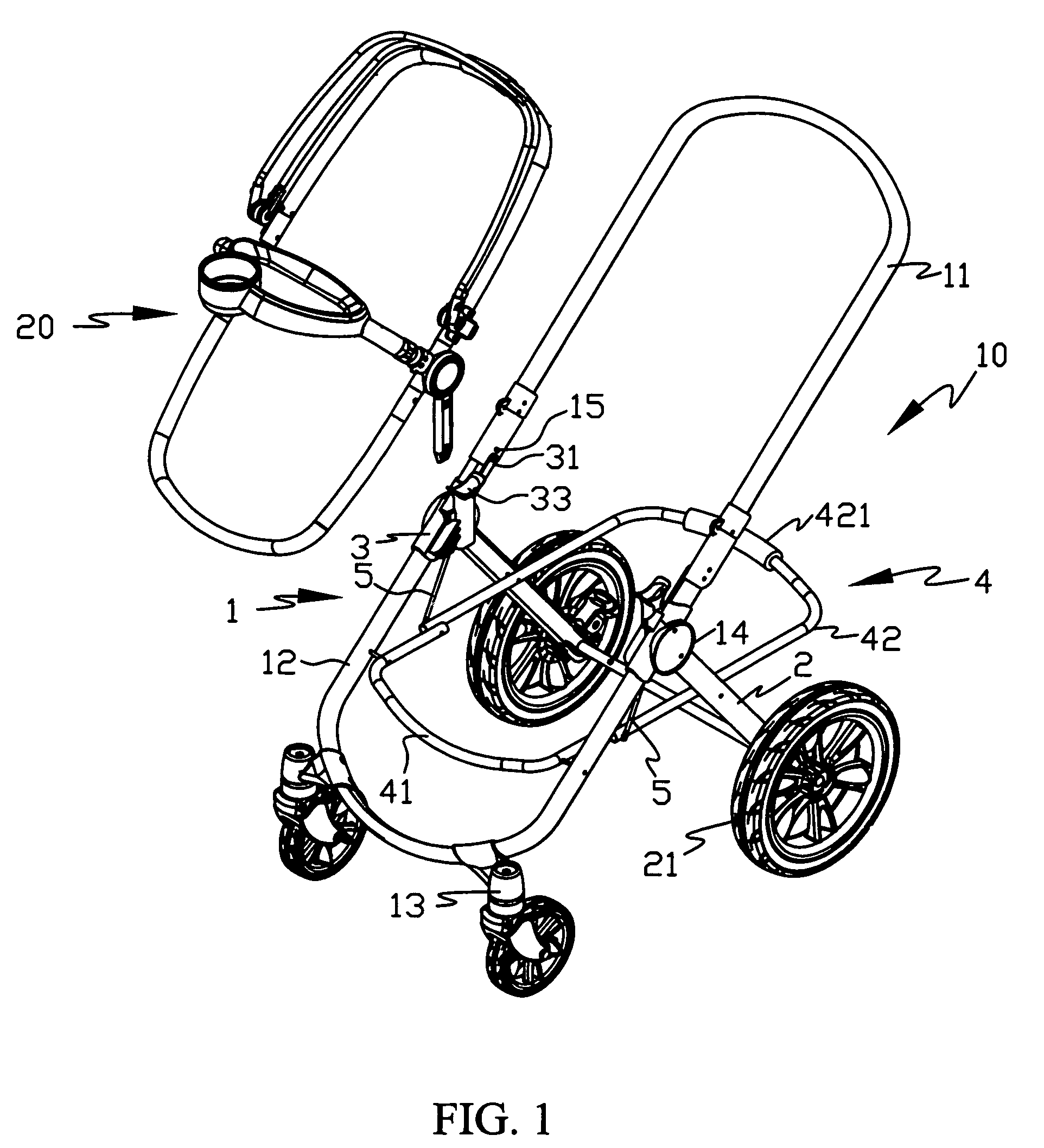 Collapsible stroller frame