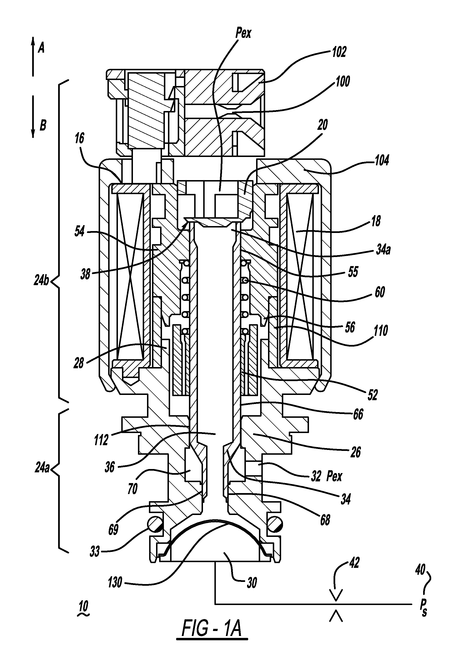Open end variable bleed solenoid (VBS) valve with inherent viscous dampening