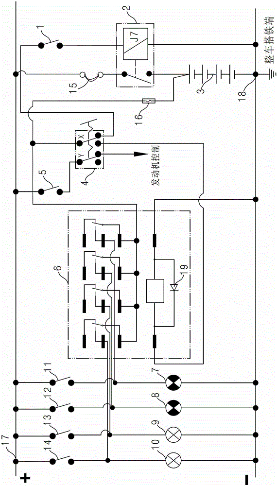 Emergency control circuit of school bus