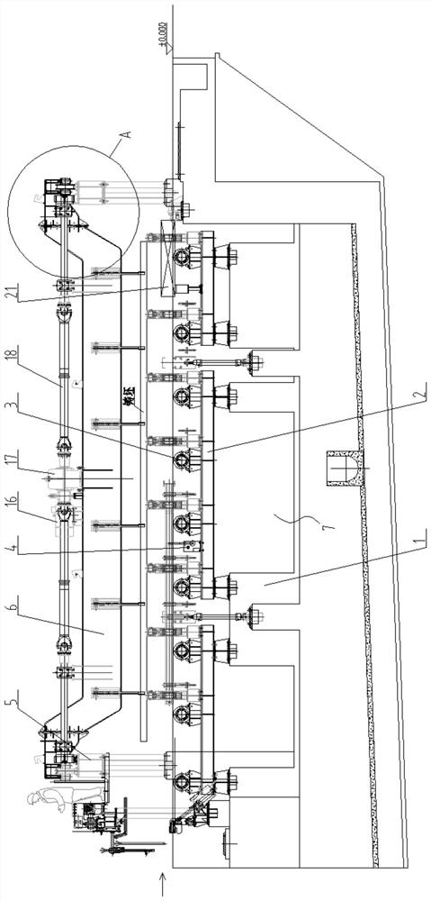 Roller table balancing device for billet short-cut billet discharge