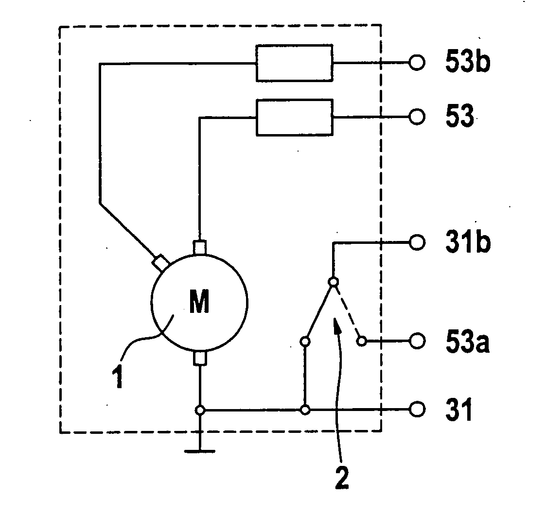 Drive device for window wipers with a parking position switch