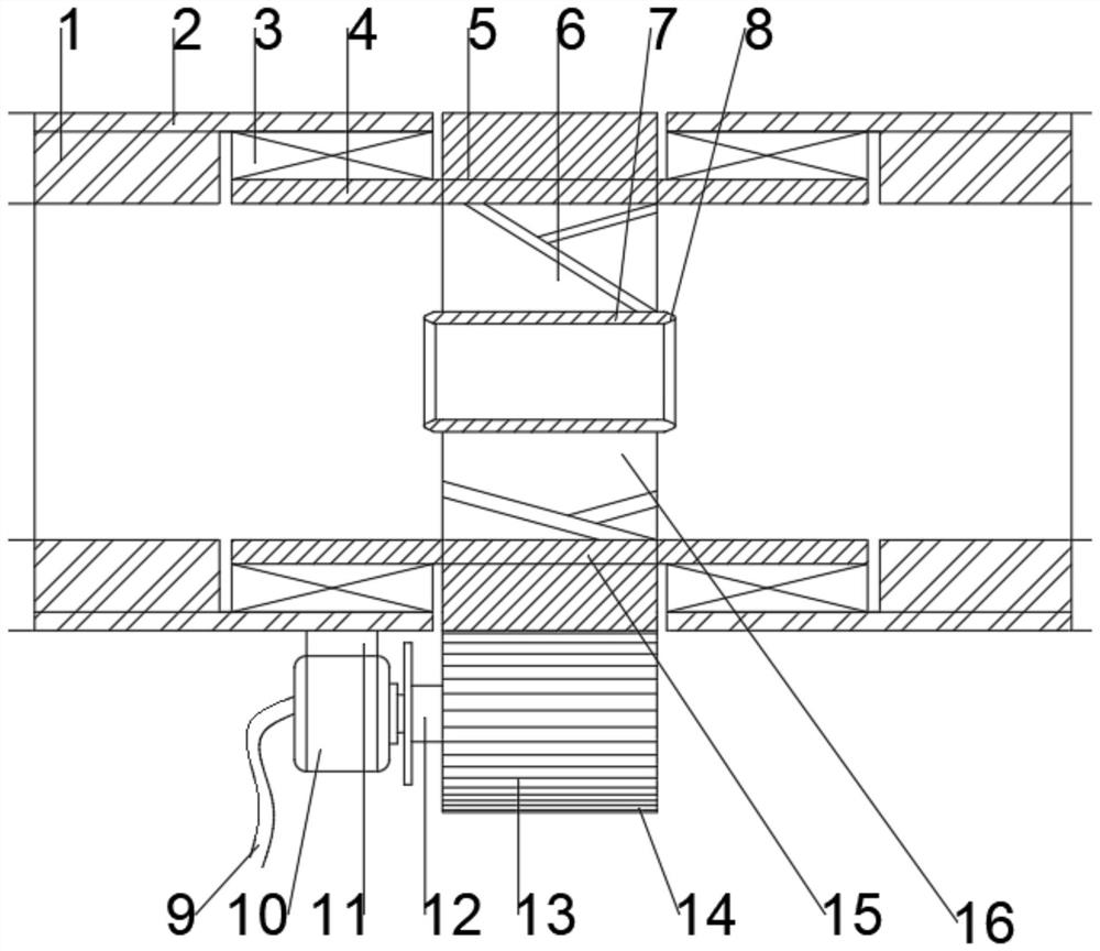 Pipeline pressurizing device for fresh air system