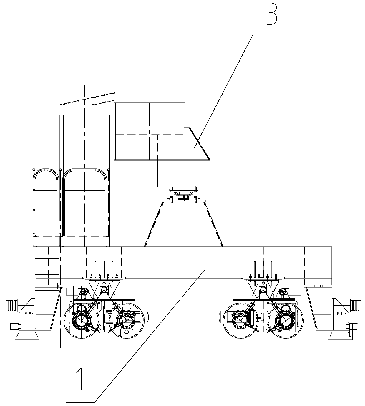 Efficient half-portal double-row scraper reclaimer