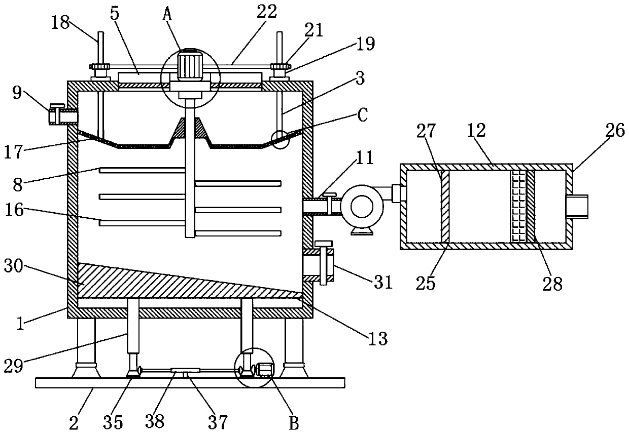 Factory sewage discharge and purification device