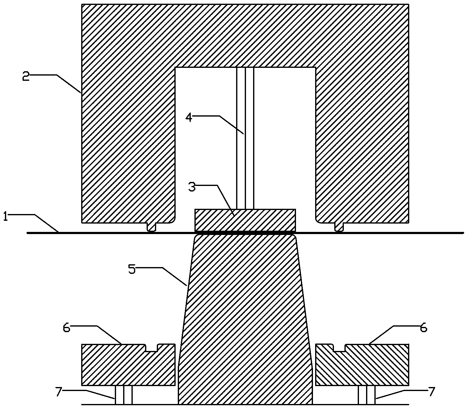 Device for eliminating warping rebound of side wall of stamped component and edge pressing technology