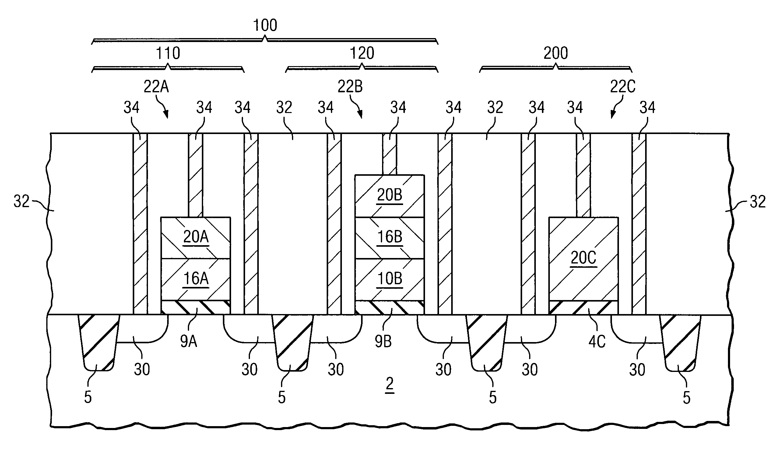 Composite gate structure in an integrated circuit