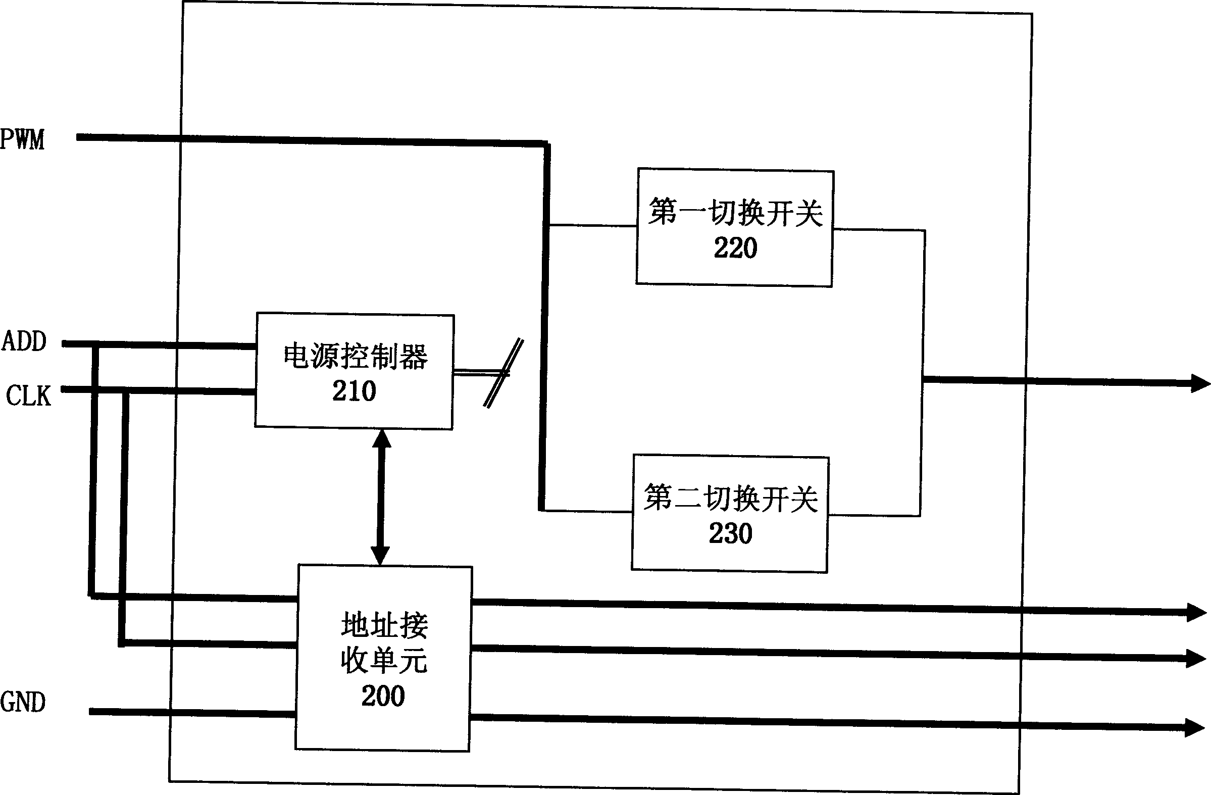 Line concentration system for uniform power supply