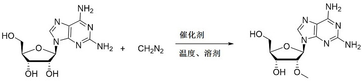 Continuous preparation process of 2 '-O-methyl-2-amino adenosine