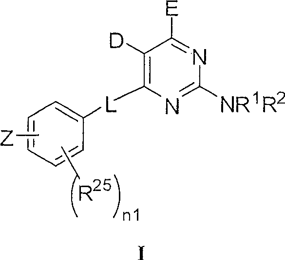 4-aryl-2-amino-pyrimidines or 4-aryl-2-aminoalkyl-pyrimidines as jak-2 modulators and pharmaceutical compositions containing them