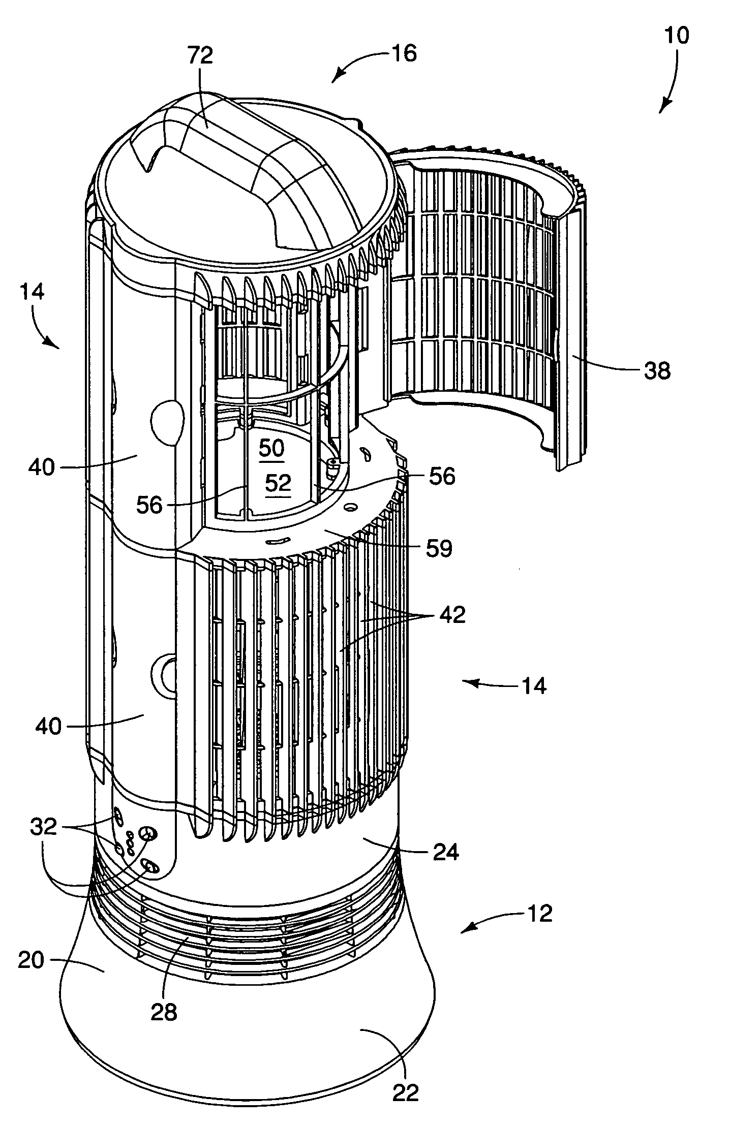 Stackable air purifier system with expandable housing