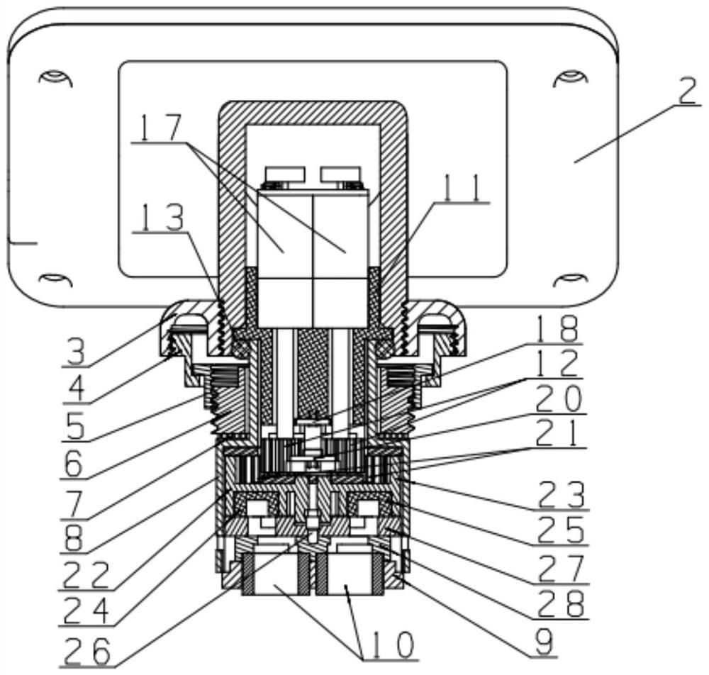 An electric hot and cold water thermostatic mixing valve core