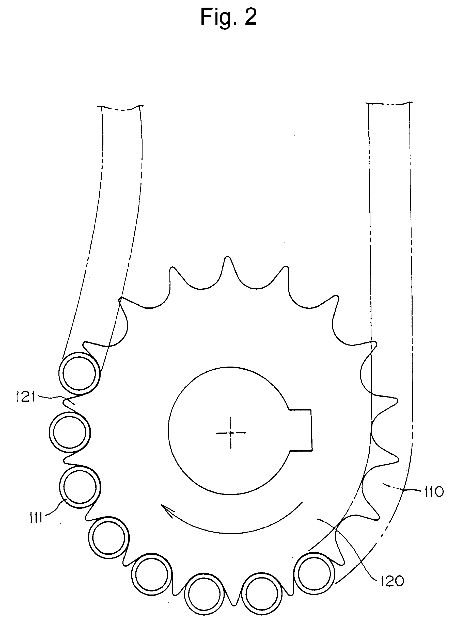 Roller chain transmission device