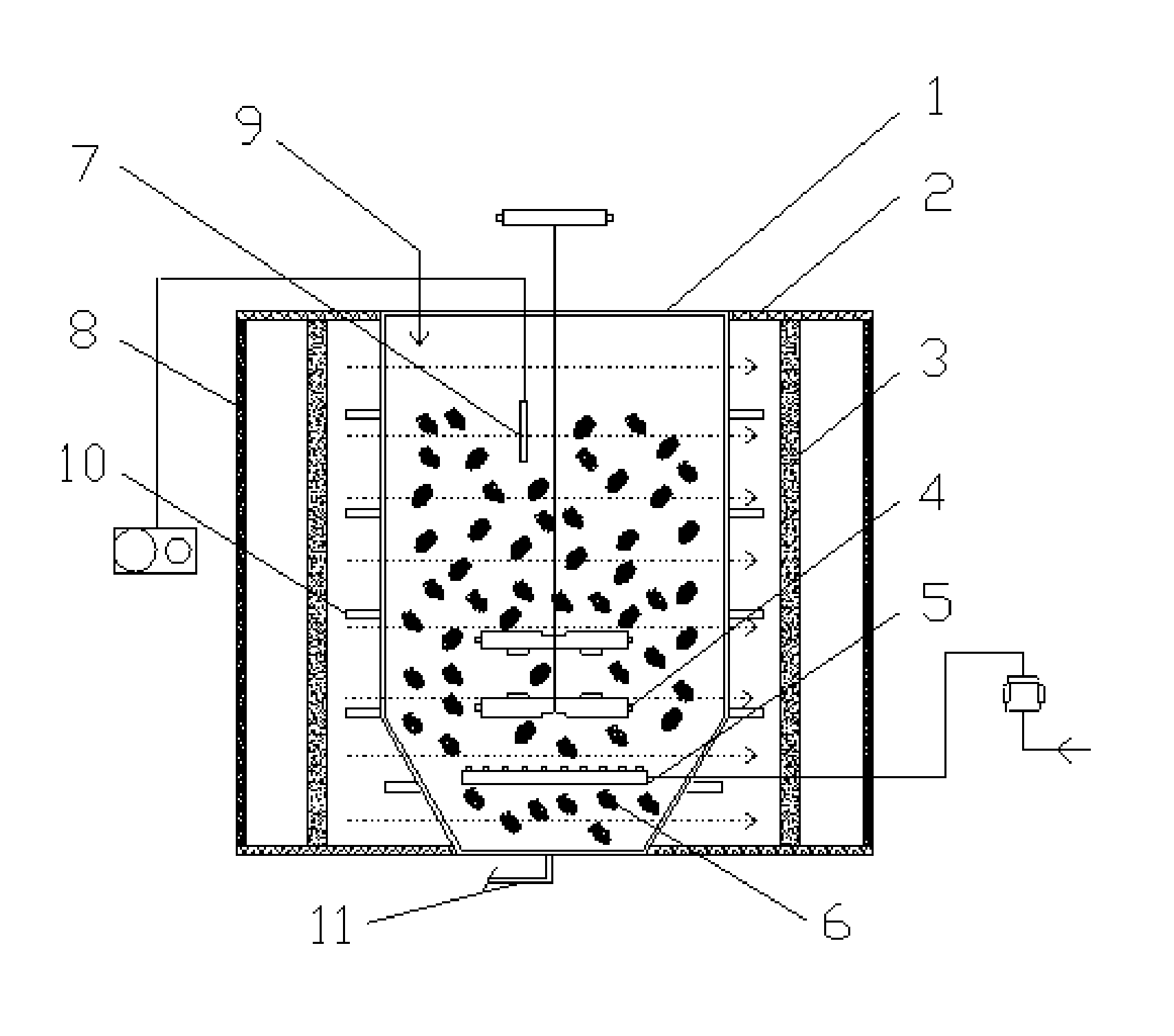 Device and method for sewage treatment using constant magnetic field