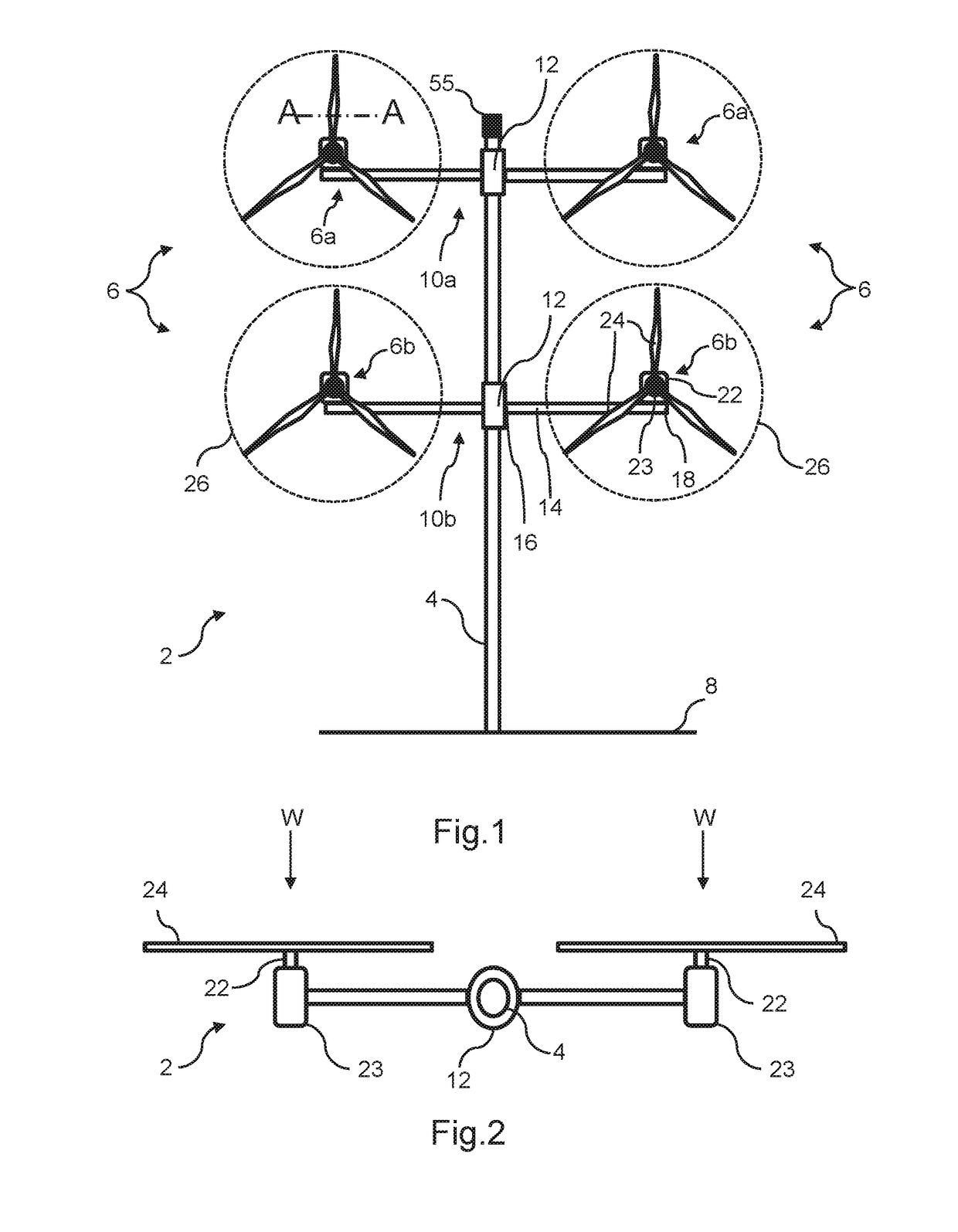 Control system and method for wind turbine having multiple rotors