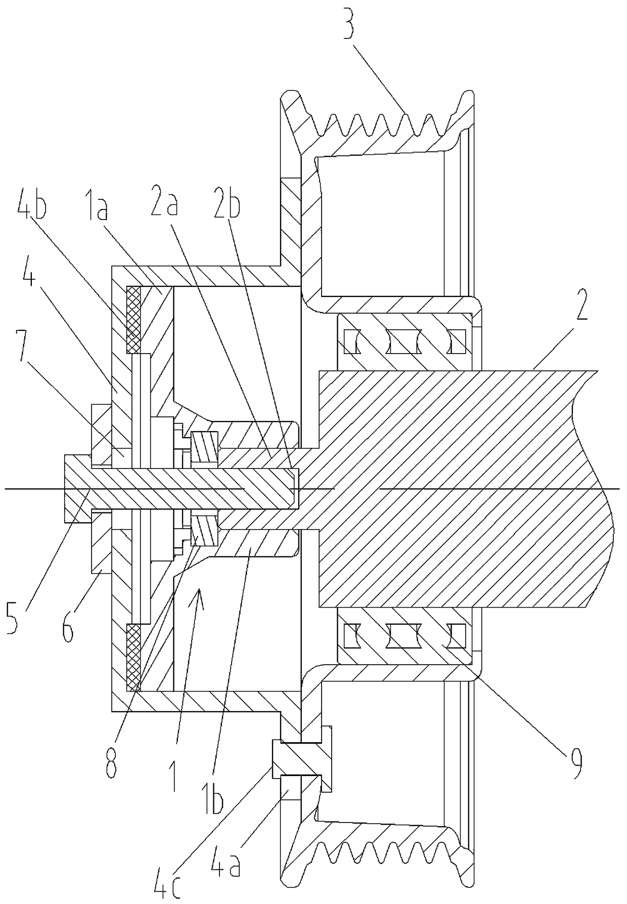 Automobile air conditioner torque transmission device