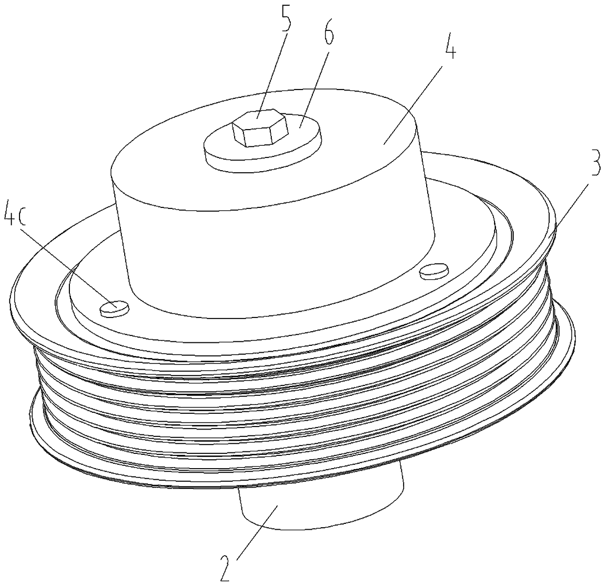 Automobile air conditioner torque transmission device