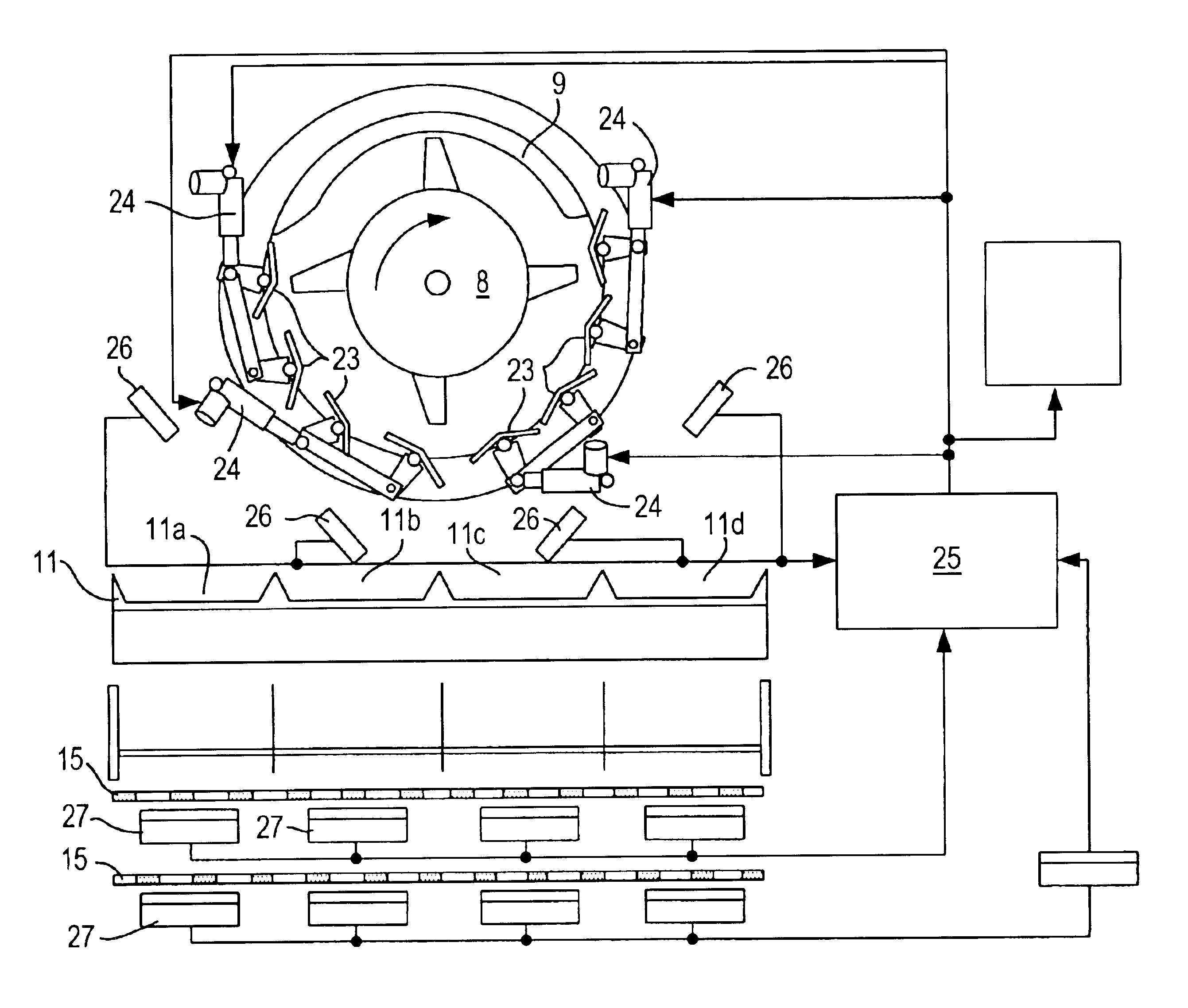 Method and device for separating a flow of crops
