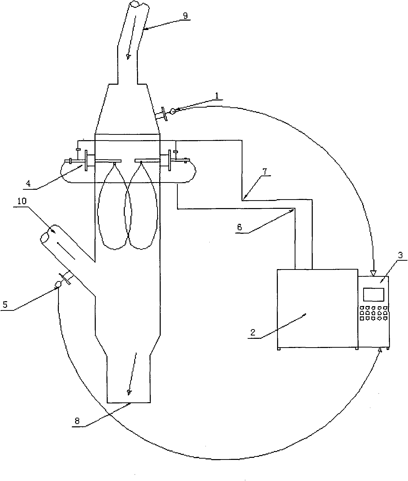 Quenching and tempering device for cooling high-temperature fume