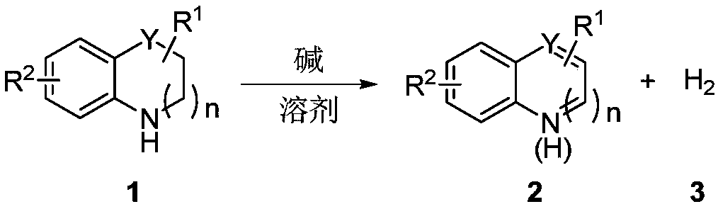 Method for preparing hydrogen by promoting dehydrogenation of nitrogen heterocyclic compound through alkali