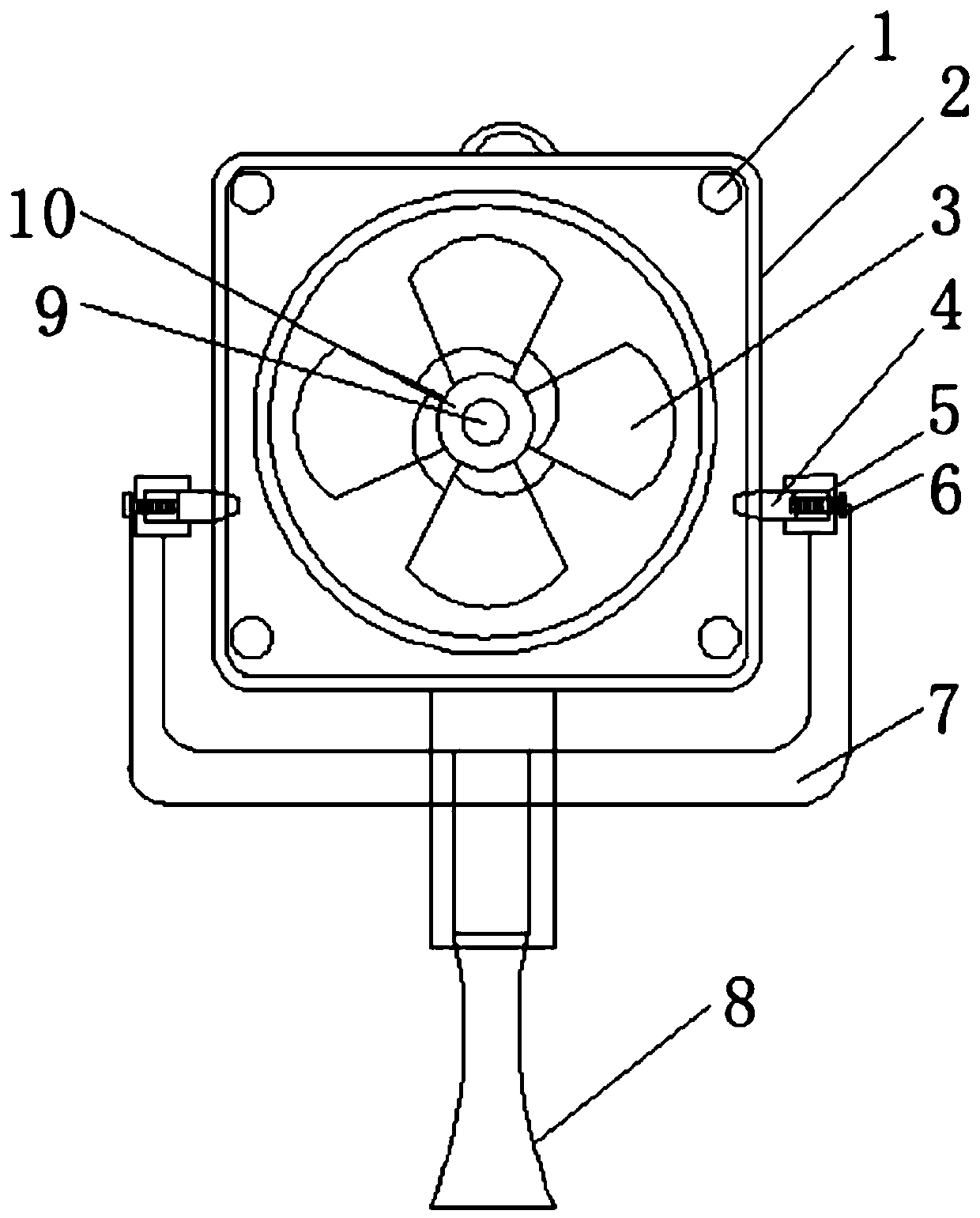 A portable fan with adjustable vertical angle