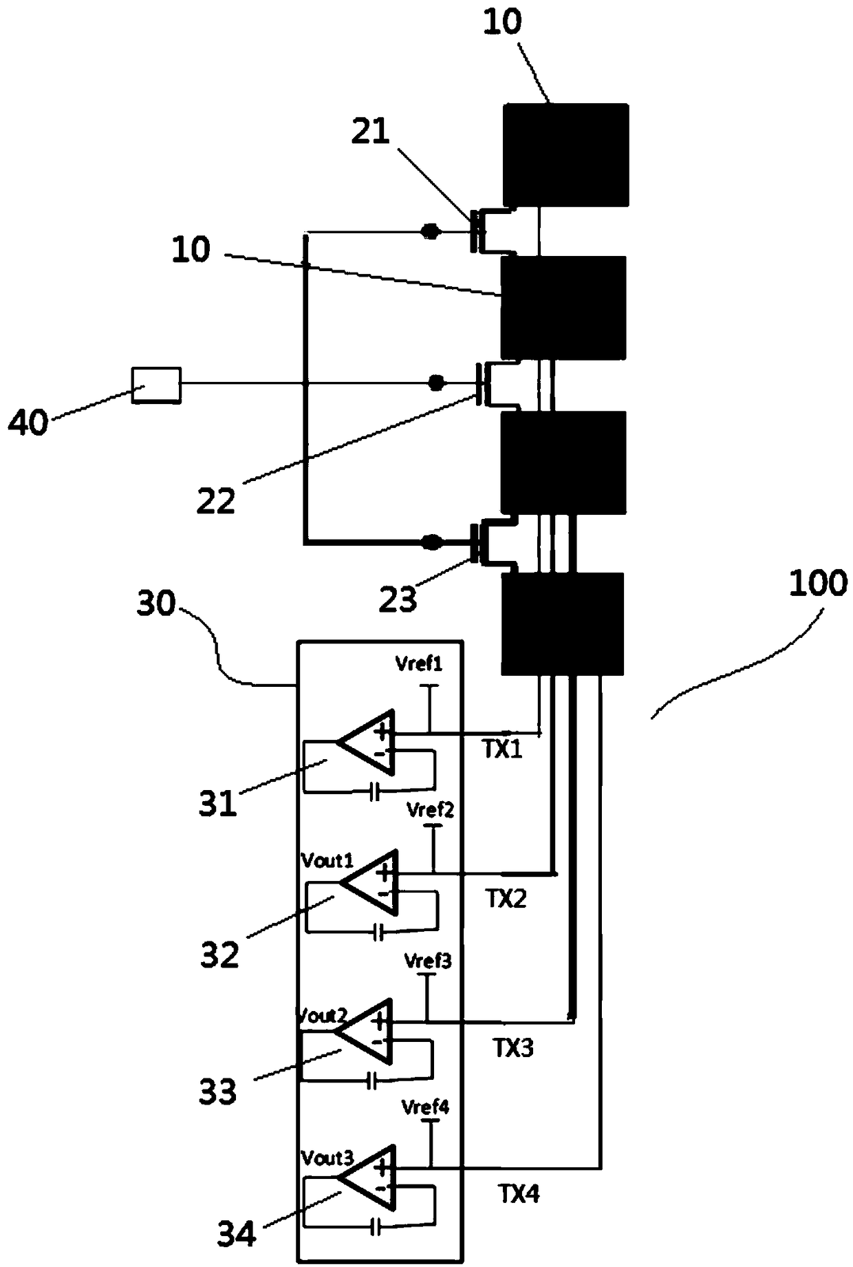 Light detection structure, light detection method, touch screen and display device