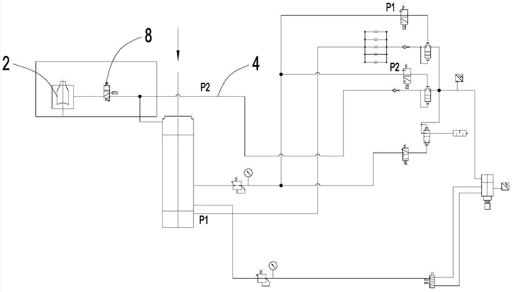 Compensation gas path for bottle blowing machine