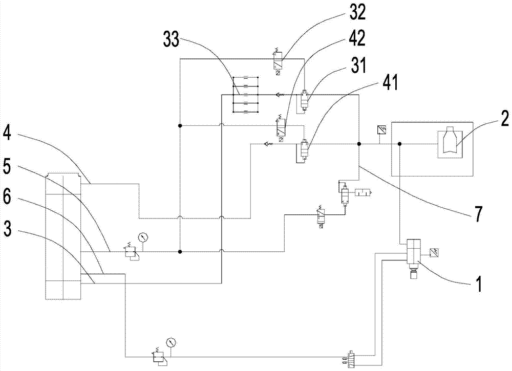 Compensation gas path for bottle blowing machine