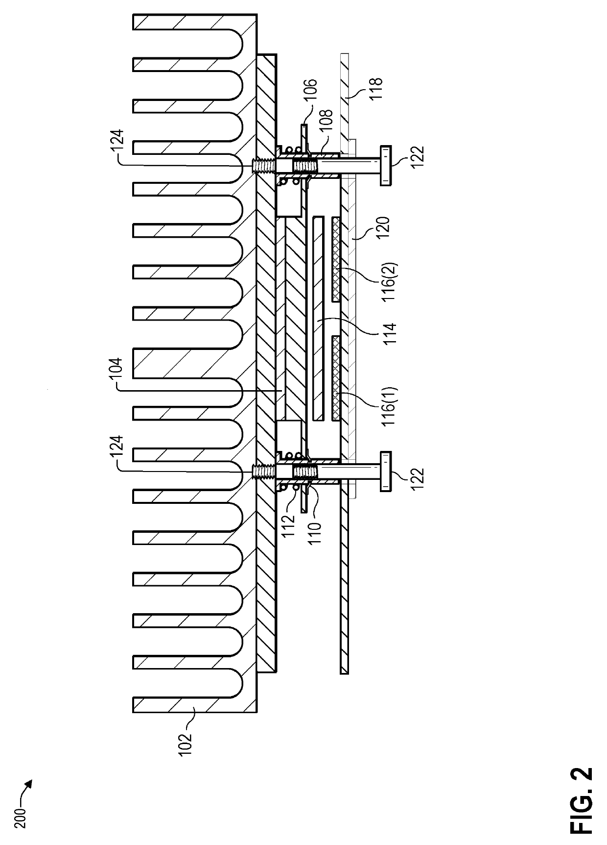 Heatsink mounting system to maintain a relatively uniform amount of pressure on components of a circuit board