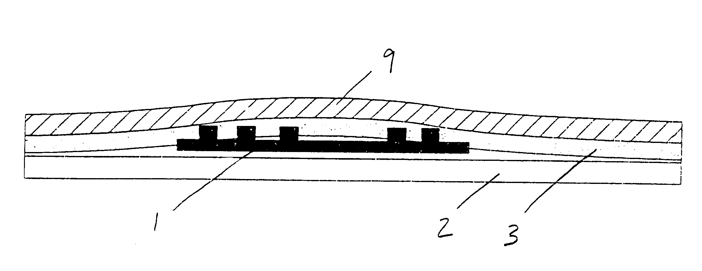 Profile corrected label with RFID transponder and method for making same
