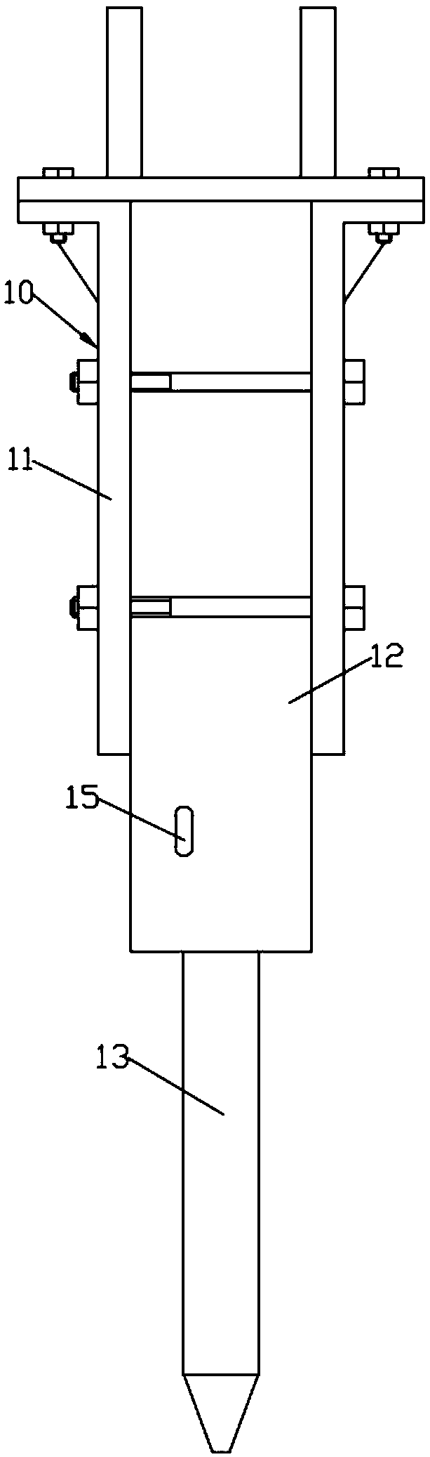 Auxiliary drill rod replacement device for breaking hammer