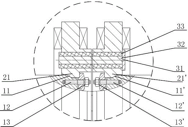 Rotational torque, radial force and axial force comprehensive loading test method and device