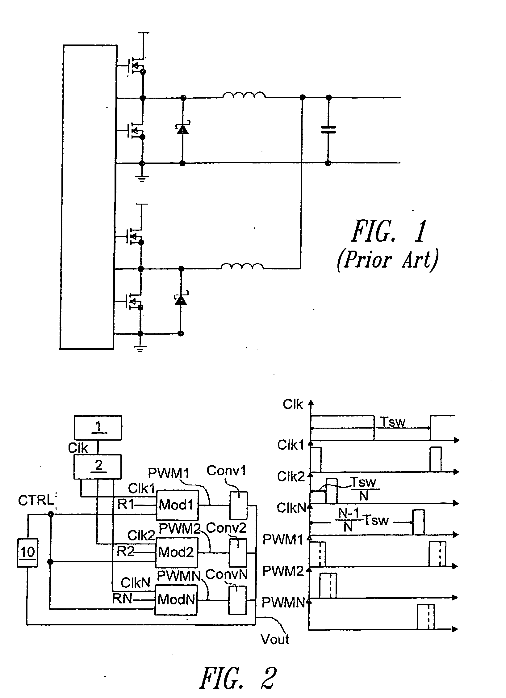 Control device of a plurality of switching converters
