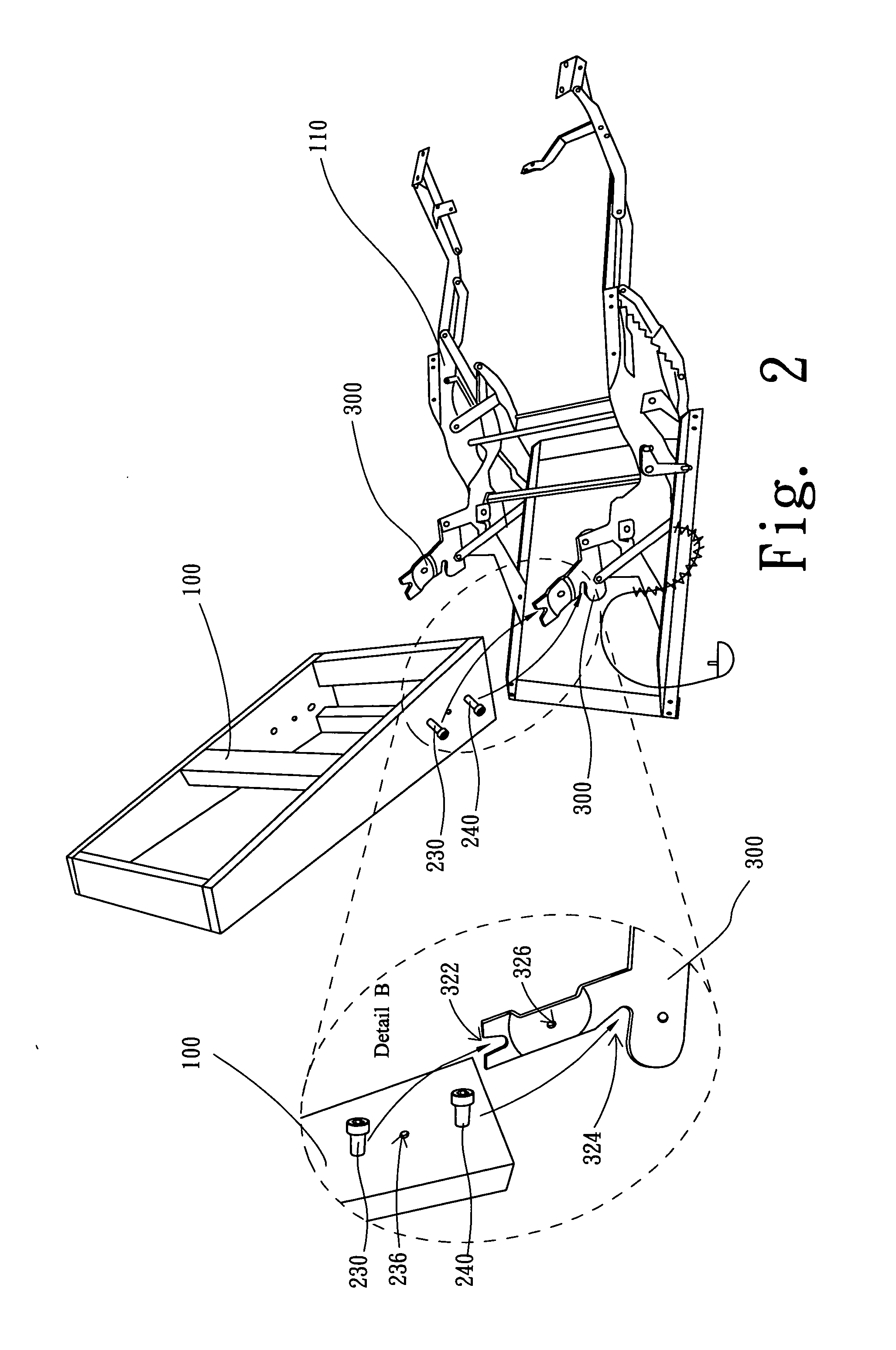 Structure connection of motion chair