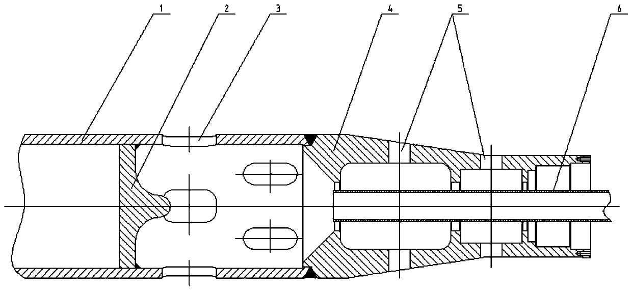 Mandrel structure of spiral pusher of horizontal decanter centrifuge