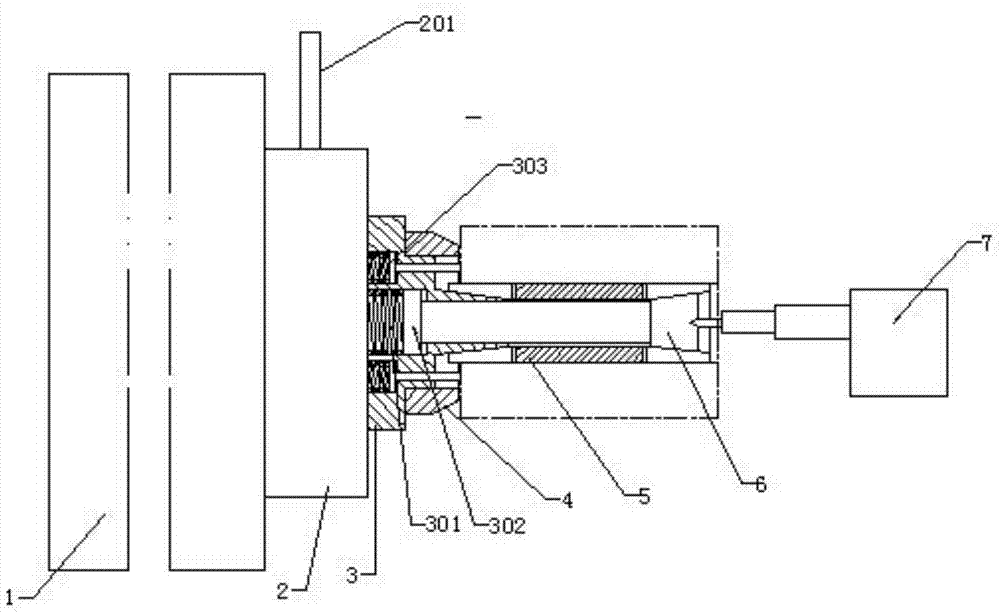 Pneumatic bidirectional clamping device for turning