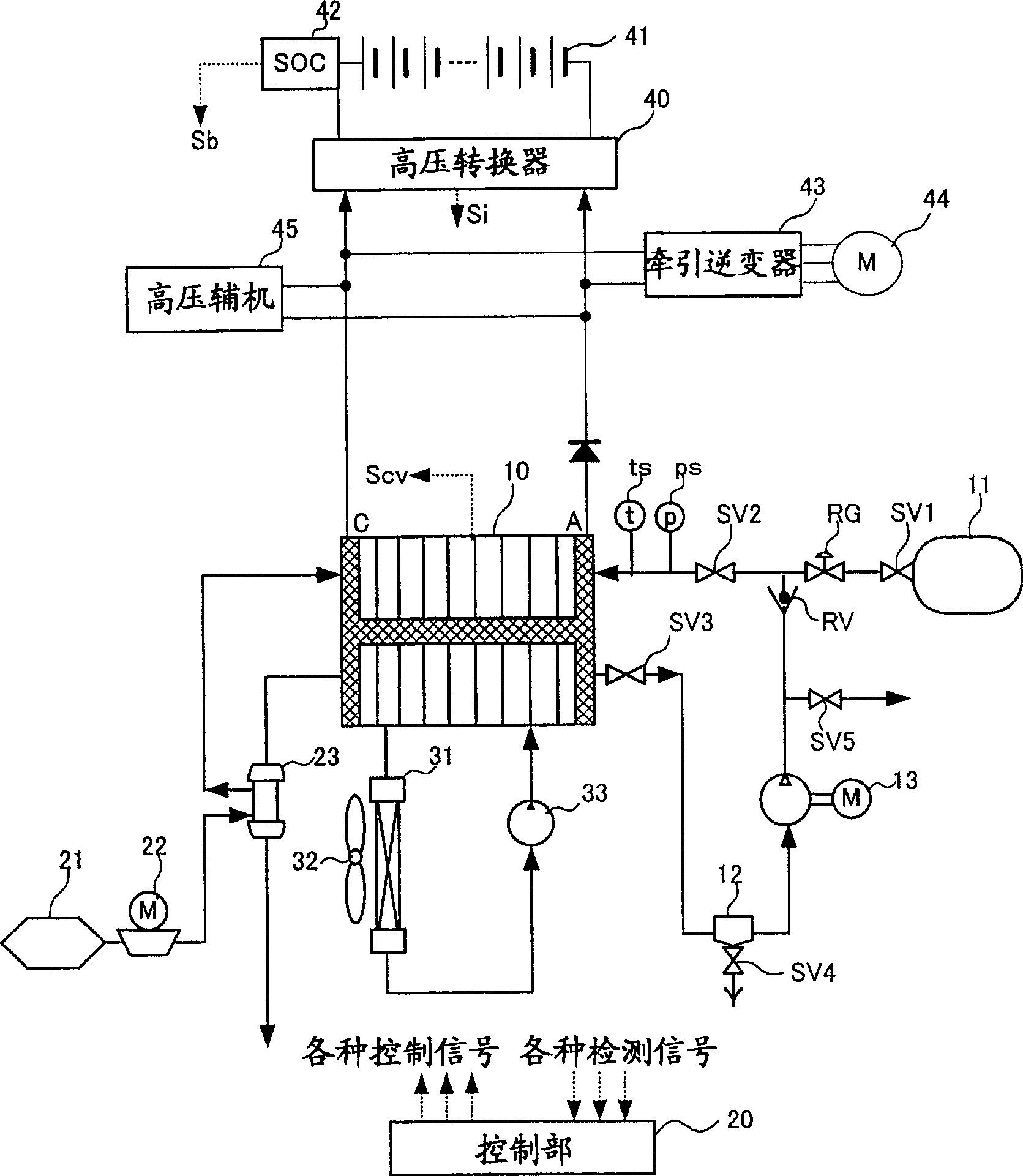 Fuel cell system and method for removing residual fuel gas