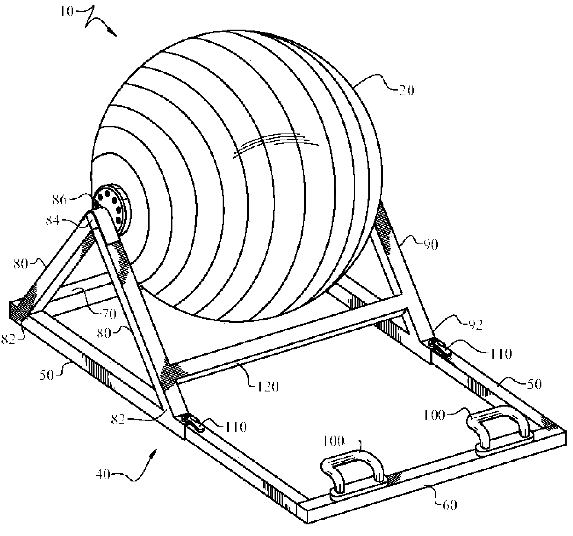 Exercise ball mounted for rotation