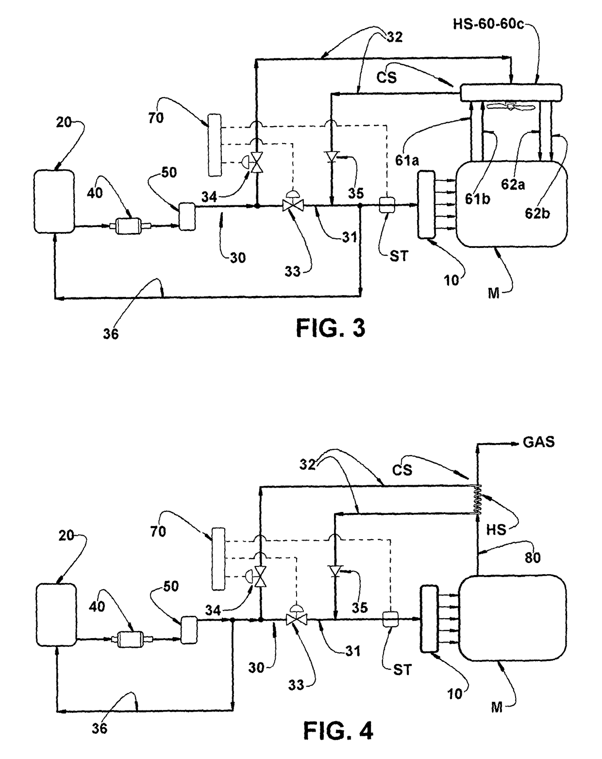 Thermal management system for the feeding of fuel in internal combustion engines