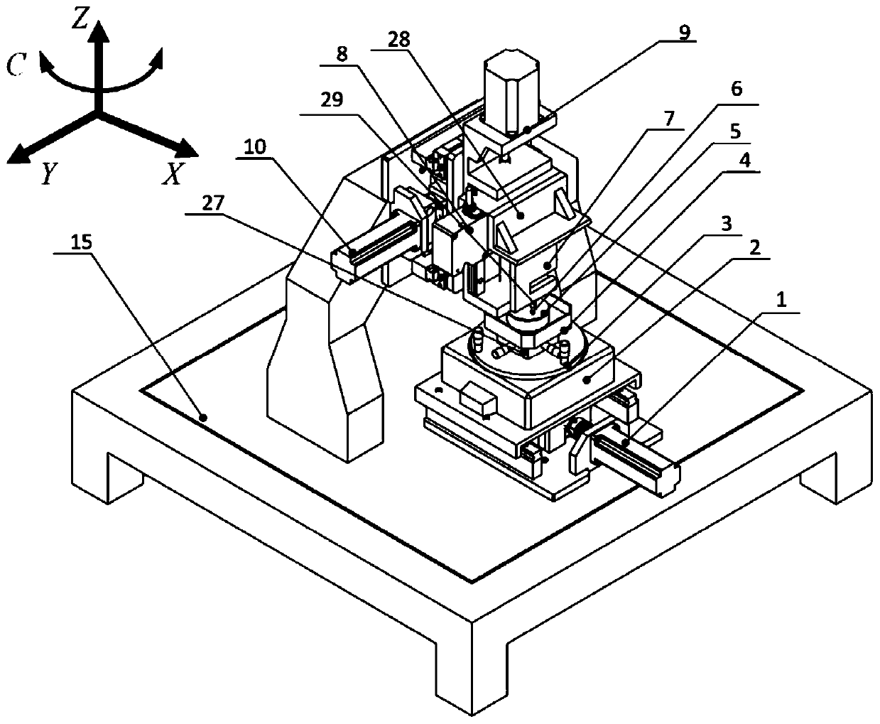 High-flatness metal surface electrochemistry jet flow modification processing device and method