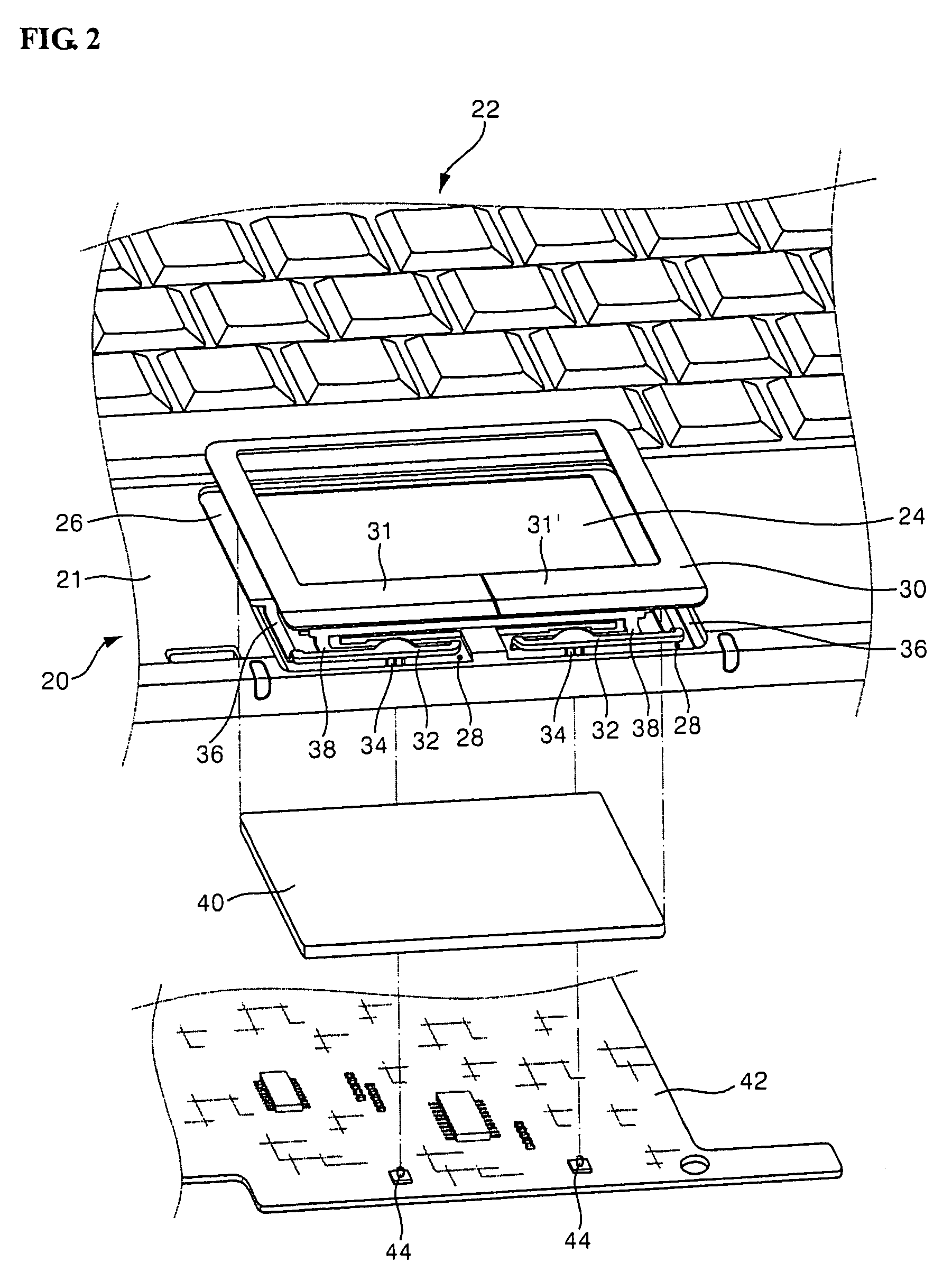 Touch pad device for portable computer
