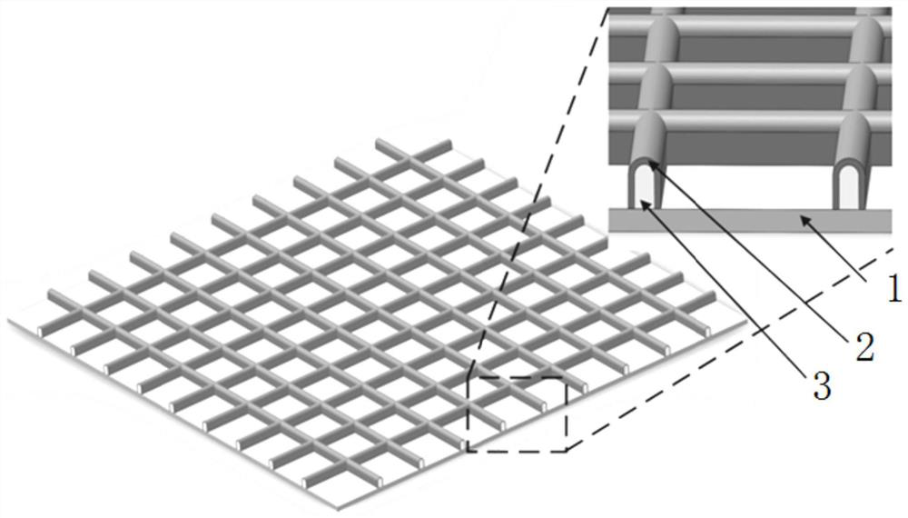 Batch production method of large-size electromagnetic shielding glass based on composite micro-nano additive manufacturing