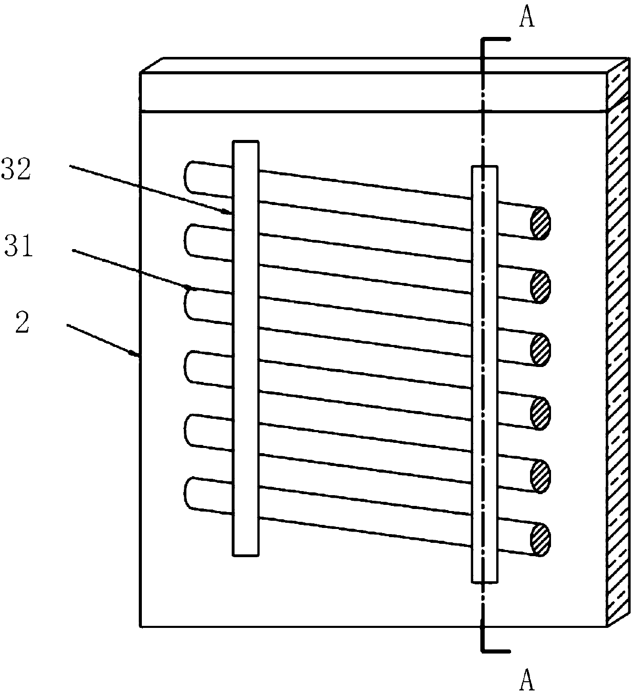 Heating device of semiconductor heat treatment device, service part of heating device and repair method of heating device